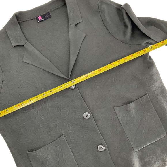 Kancy Kole Womens Olive Green Knit Blazer Cardigan Pockets Button Cuffs Size 2XL - Picture 8 of 8